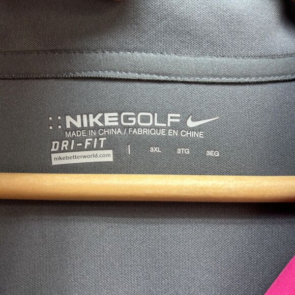 Nike Golf Polo Shirt Mens 3XL Soccer GOL Logo Pink Gray Dri-FIT 746101-616 - Picture 4 of 11